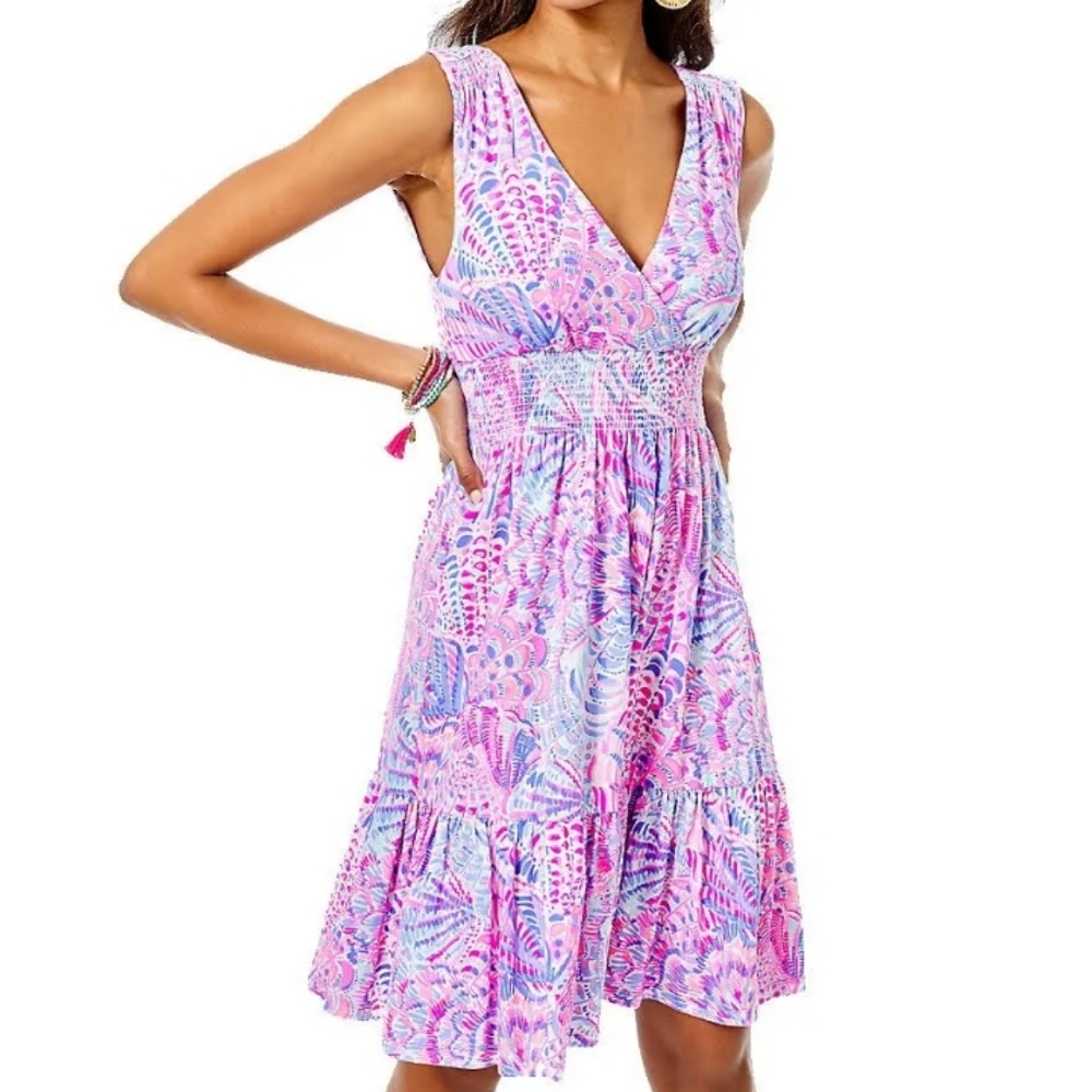 Lilly Pulitzer Pink and Blue Patterned Dress